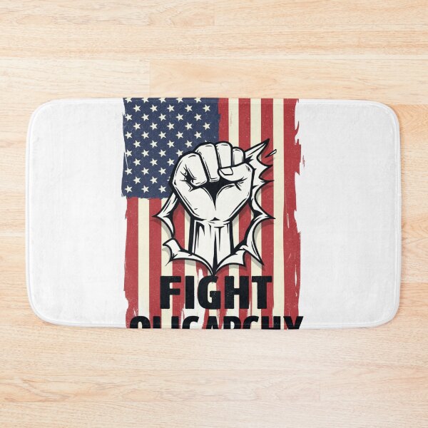 Item preview, Stylized Clenched Fist Against American Flag – Stand Against Oligarchy & Fight for Justice designed and sold by Colorful-Garden.