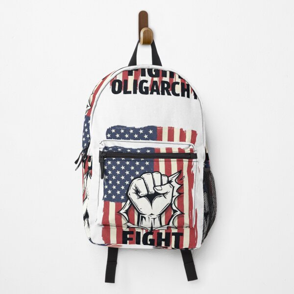 Item preview, Stylized Clenched Fist Against American Flag – Stand Against Oligarchy & Fight for Justice designed and sold by Colorful-Garden.