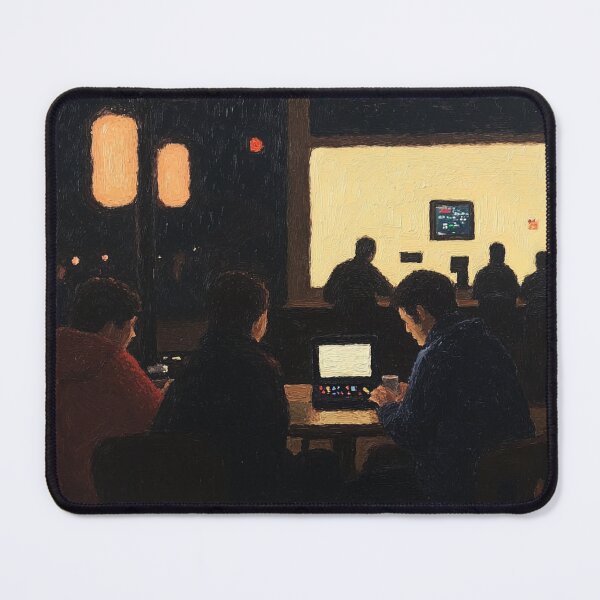 Item preview, Gaming cafe | Post-impressionist painting style designed and sold by ComicsFactory.