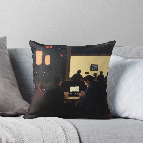 Item preview, Gaming cafe | Post-impressionist painting style designed and sold by ComicsFactory.