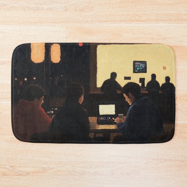 Item preview, Gaming cafe | Post-impressionist painting style designed and sold by ComicsFactory.