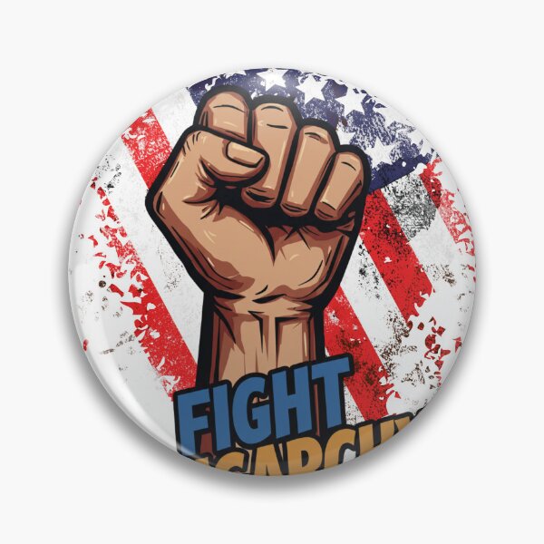 Item preview, Stylized Clenched Fist Against American Flag – Stand Against Oligarchy & Fight for Justice designed and sold by Colorful-Garden.