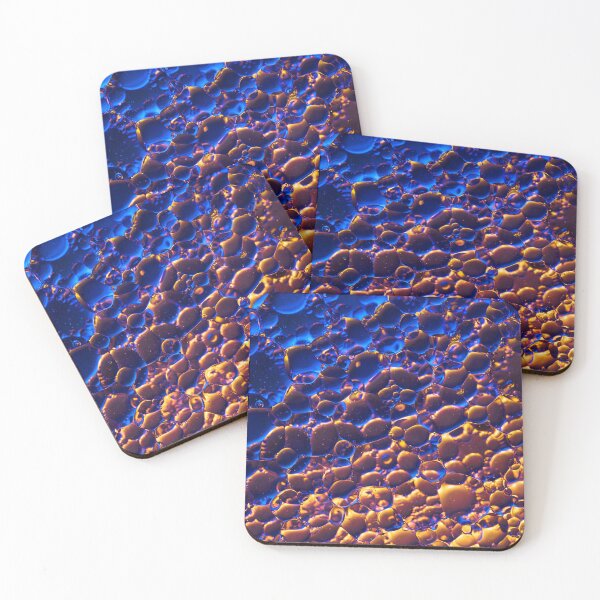 Item preview, Macro Photography of Oil Bubbles in Blue and Orange – Abstract Art designed and sold by MacroElegance.