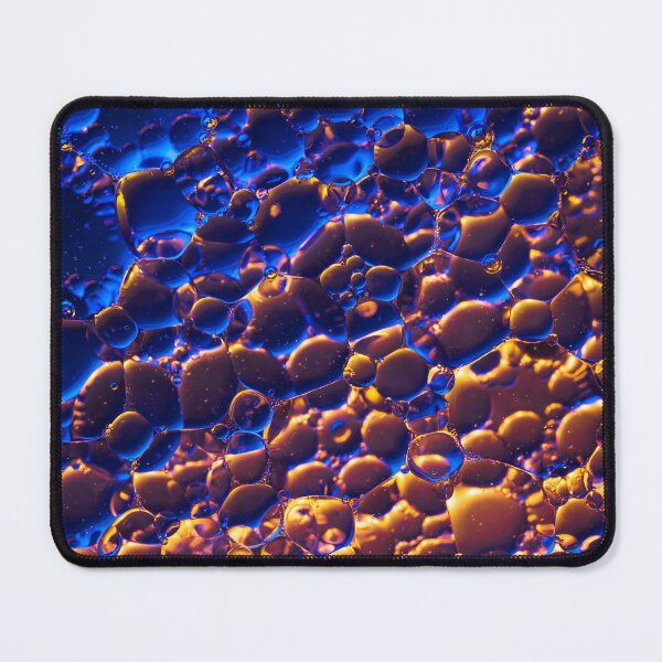 Item preview, Macro Photography of Oil Bubbles in Blue and Orange – Abstract Art designed and sold by MacroElegance.