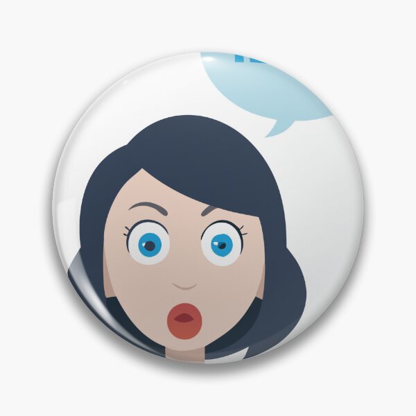 Item preview, Cartoon Illustration of Woman with Blue Hair and Speech Bubble designed and sold by Creative88Art.