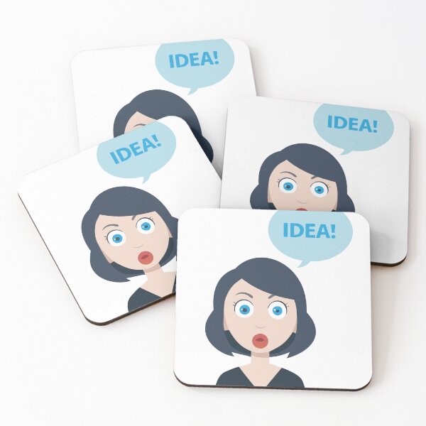 Item preview, Cartoon Illustration of Woman with Blue Hair and Speech Bubble designed and sold by Creative88Art.