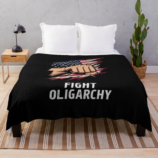 Item preview, Stylized Clenched Fist Against American Flag – Stand Against Oligarchy & Fight for Justice designed and sold by Colorful-Garden.