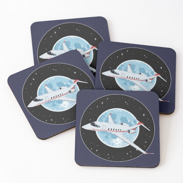 Item preview, Bombardier Challenger 350 Jet Night Flight Aviation Design   designed and sold by skye-studio.