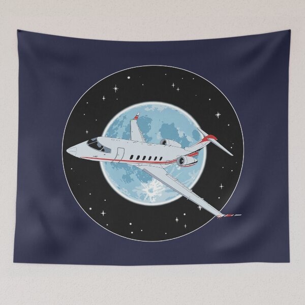 Item preview, Bombardier Challenger 350 Jet Night Flight Aviation Design   designed and sold by skye-studio.