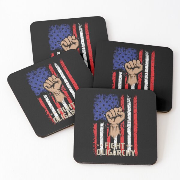 Item preview, Stylized Clenched Fist Against American Flag – Stand Against Oligarchy & Fight for Justice designed and sold by Colorful-Garden.
