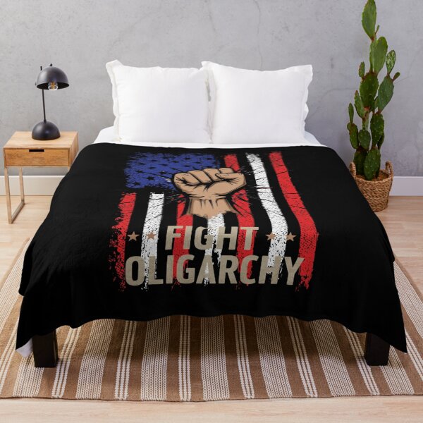 Item preview, Stylized Clenched Fist Against American Flag – Stand Against Oligarchy & Fight for Justice designed and sold by Colorful-Garden.