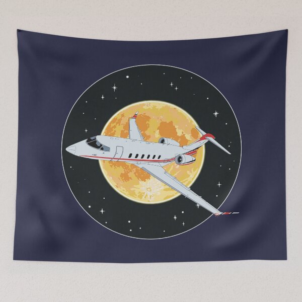 Item preview, Bombardier Challenger 350 Jet Night Flight Aviation Design   designed and sold by skye-studio.