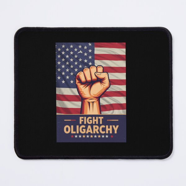 Item preview, Stylized Clenched Fist Against American Flag – Stand Against Oligarchy & Fight for Justice designed and sold by Colorful-Garden.