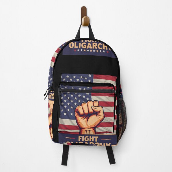 Item preview, Stylized Clenched Fist Against American Flag – Stand Against Oligarchy & Fight for Justice designed and sold by Colorful-Garden.