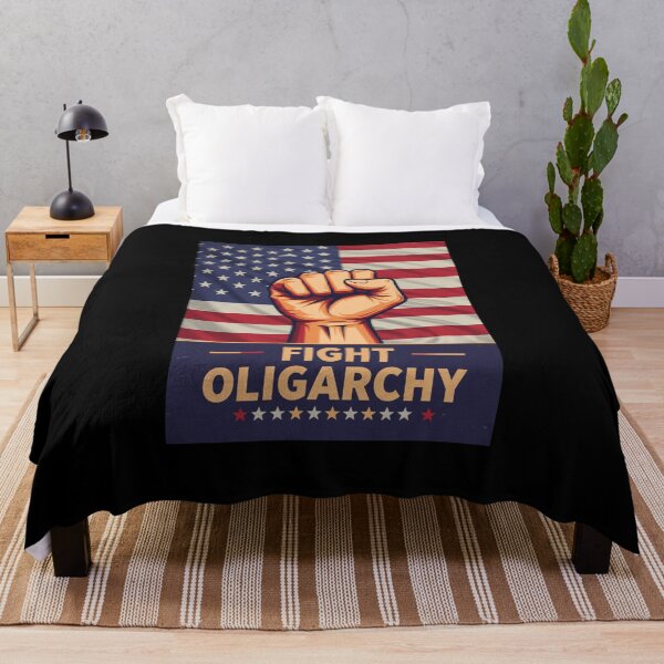 Item preview, Stylized Clenched Fist Against American Flag – Stand Against Oligarchy & Fight for Justice designed and sold by Colorful-Garden.