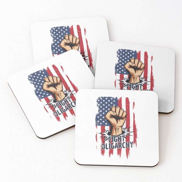 Item preview, Stylized Clenched Fist Against American Flag – Stand Against Oligarchy & Fight for Justice designed and sold by Colorful-Garden.