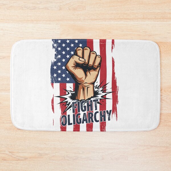 Item preview, Stylized Clenched Fist Against American Flag – Stand Against Oligarchy & Fight for Justice designed and sold by Colorful-Garden.