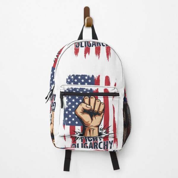 Item preview, Stylized Clenched Fist Against American Flag – Stand Against Oligarchy & Fight for Justice designed and sold by Colorful-Garden.