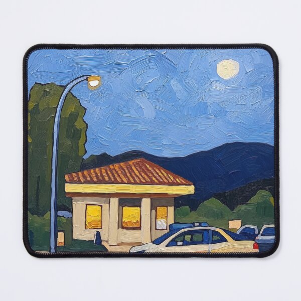 Item preview, Gas station | Post-impressionist painting style designed and sold by ComicsFactory.
