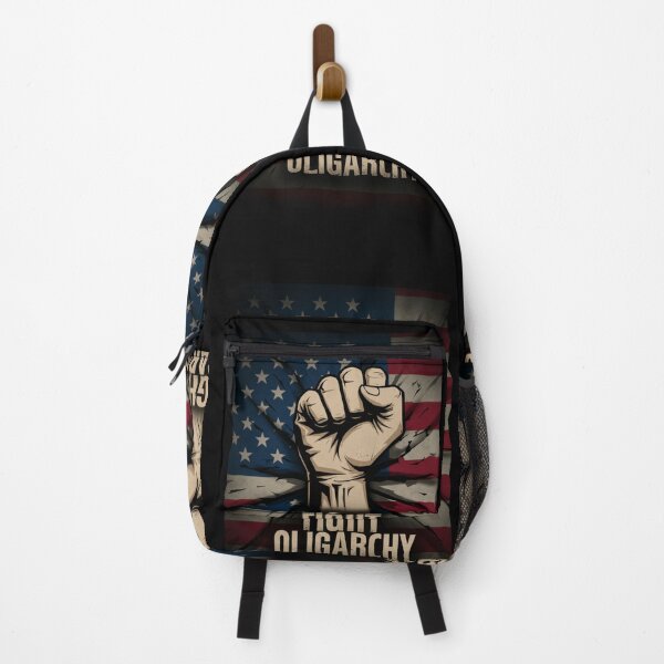 Item preview, Stylized Clenched Fist Against American Flag – Stand Against Oligarchy & Fight for Justice designed and sold by Colorful-Garden.