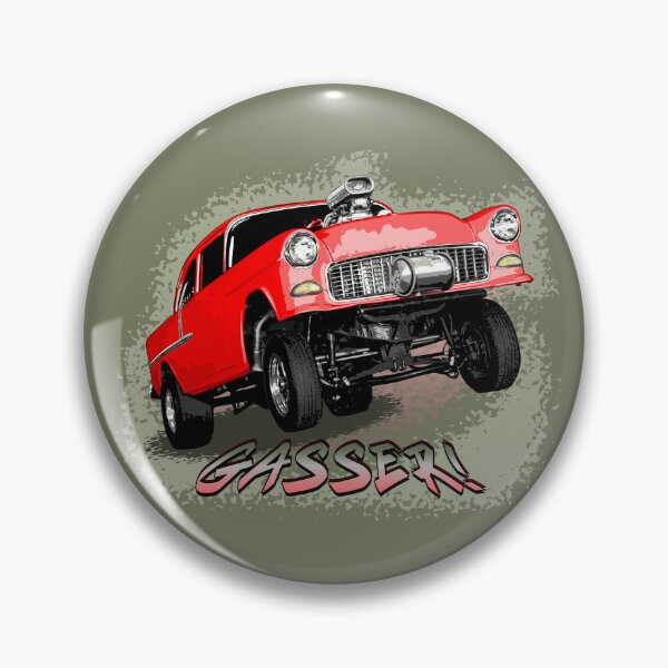 Artikelvorschau, Roter 55er Chevy Gasser entworfen und verkauft von Glenn Mueller.