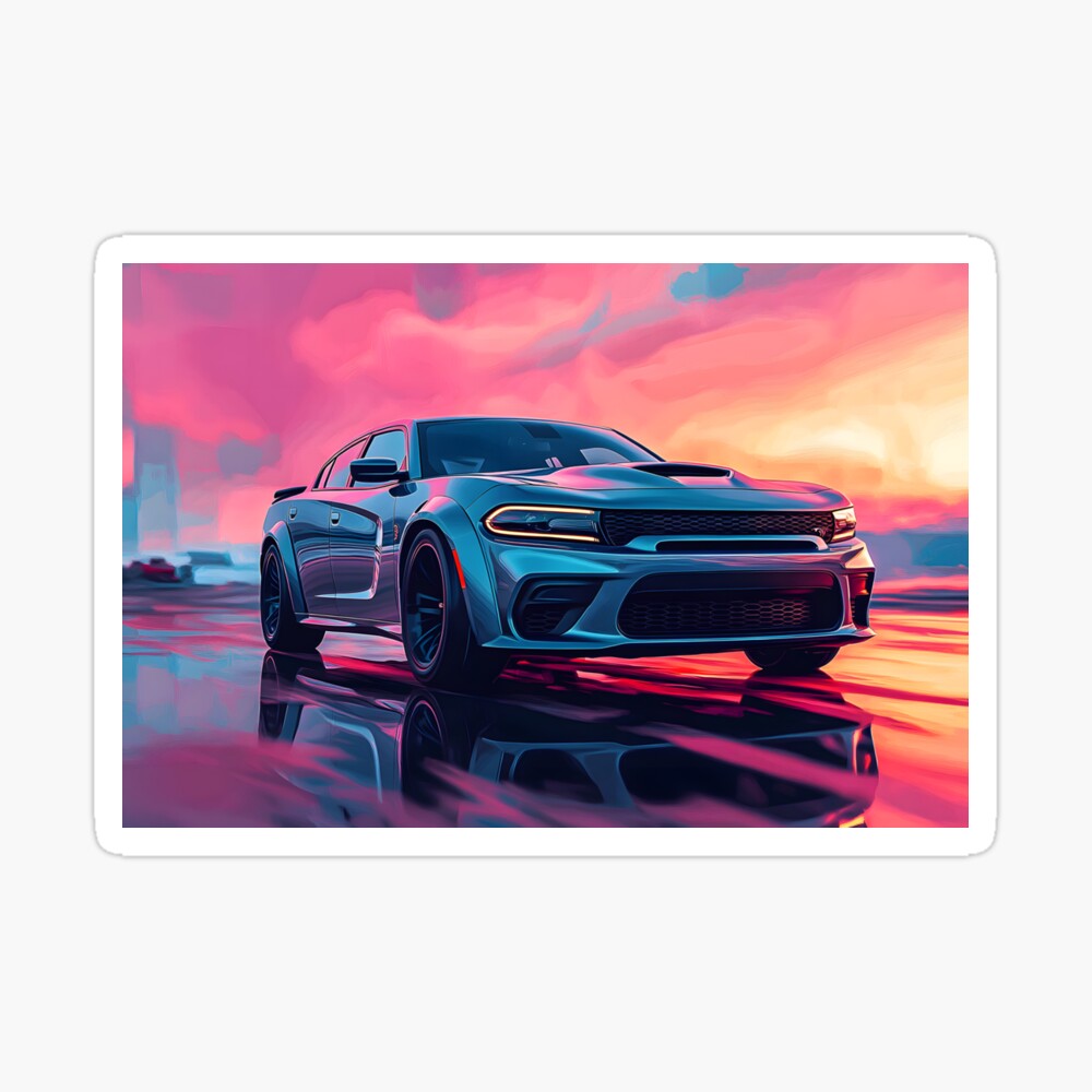 Gunmetal Grey Dodge Charger SRT – Pop Art Edition iPhone Case