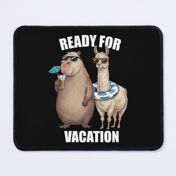 Item preview, Funny Capybara & Llama Vacation Mode – Chill Summer Vibes designed and sold by Pastel-Pulse.
