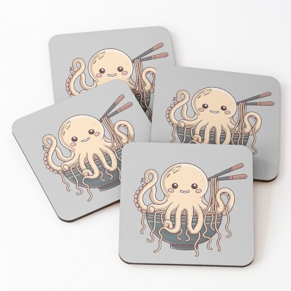 Item preview, Cute Noodle Octopus – Kawaii Ramen-Inspired Design designed and sold by Verycutethings.