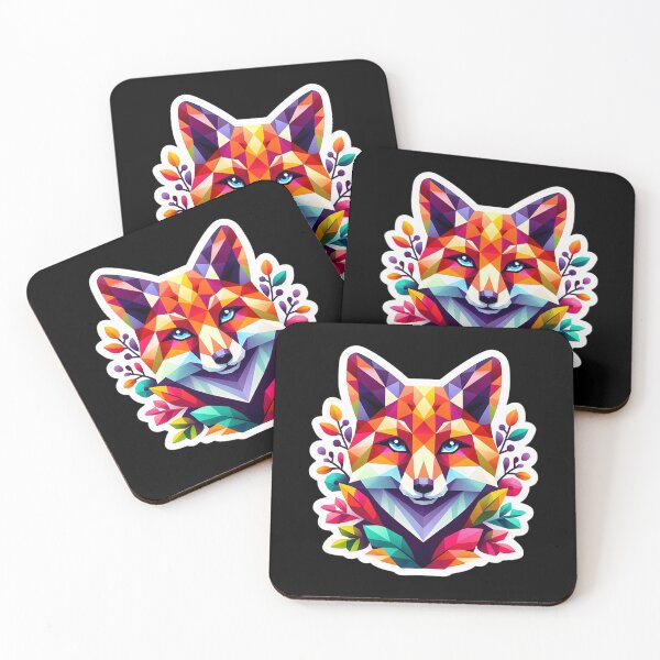 Item preview, Vibrant Geometric Fox Sticker - Colorful Polygonal Animal Art designed and sold by Psycho-Crazy.