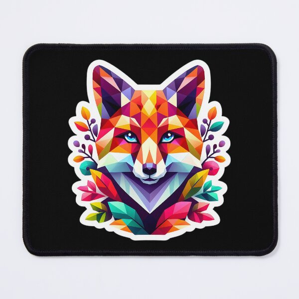 Item preview, Vibrant Geometric Fox Sticker - Colorful Polygonal Animal Art designed and sold by Psycho-Crazy.