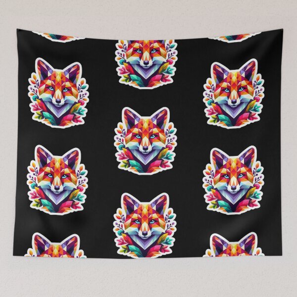 Item preview, Vibrant Geometric Fox Sticker - Colorful Polygonal Animal Art designed and sold by Psycho-Crazy.
