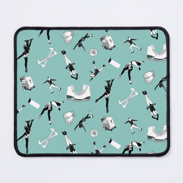 Item preview, Figure Skating Female Silhouettes and Accessories on Green Background designed and sold by Purposely Designed.