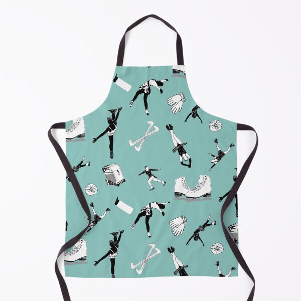 Item preview, Figure Skating Female Silhouettes and Accessories on Green Background designed and sold by Purposely Designed.