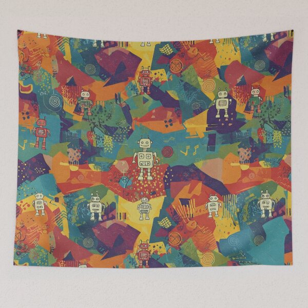 Item preview, robot pattern designed and sold by TEEJAMBOREE.