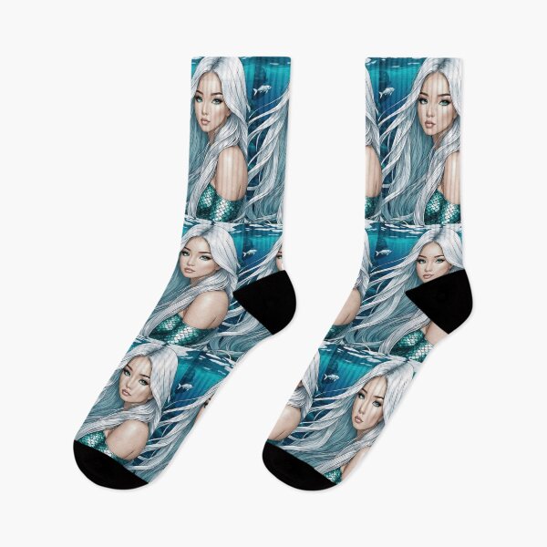 Item preview, SEA MERMAID Asian Oriental Manchurian Mongolian Girl Anime Manga Cartoon Style - Marine Ocean Beach Cottage Decor ~ Birthday Christmas Gift designed and sold by Spinning Plates 360.