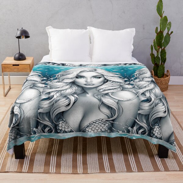 Item preview, SEA MERMAID European Caucasian White Girl Anime Manga Cartoon Style - Marine Ocean Beach Cottage Decor ~ Birthday Christmas Gift designed and sold by Spinning Plates 360.