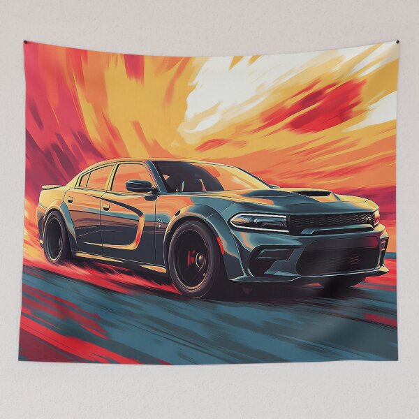 Item preview, Gunmetal Grey Dodge Charger SRT – Pop Art Edition VIII designed and sold by AutoPopStudio.