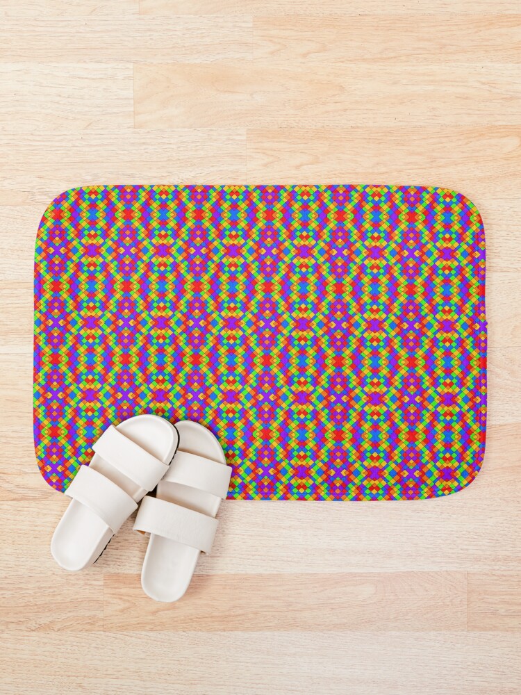 Thumbnail 1 of 6, Bath Mat, Rainbow pattern designed and sold by RomeoAzahar.