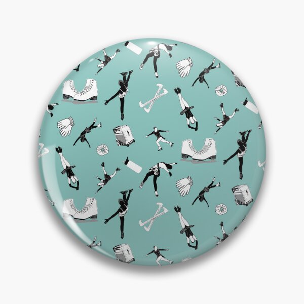 Item preview, Figure Skating Female Silhouettes and Accessories on Green Background designed and sold by PD-Skating.
