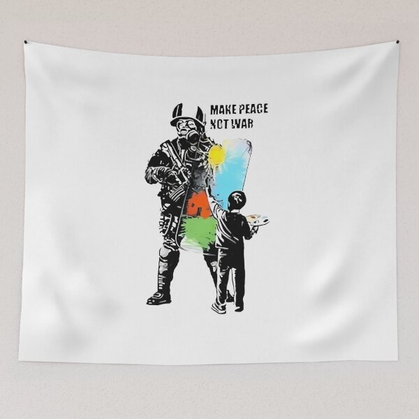 Item preview, MAKE PEACE NOT WAR - Banksy Style  designed and sold by GL!TCH LAB.