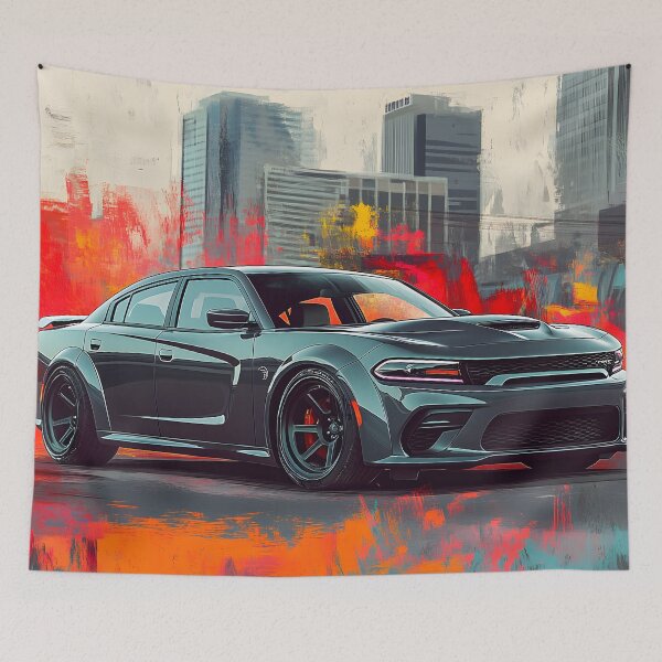 Item preview, Gunmetal Grey Dodge Charger SRT – Pop Art Edition X designed and sold by AutoPopStudio.