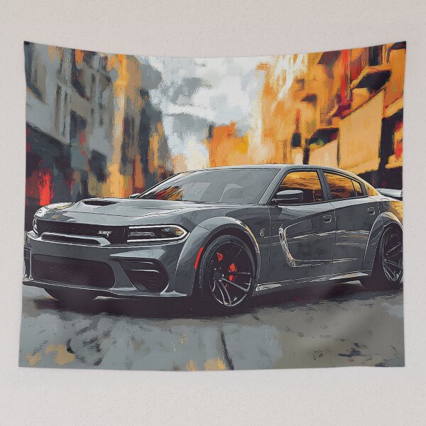 Item preview, Grey Dodge Charger SRT – Pop Art Edition designed and sold by AutoPopStudio.