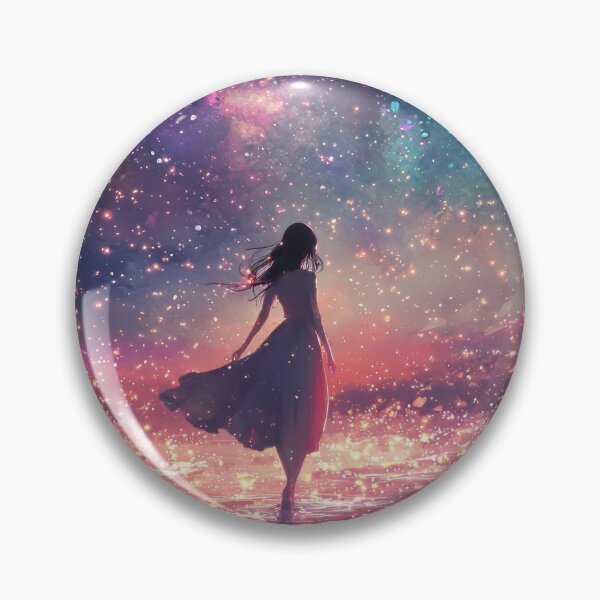 Item preview, Dreamy Girl Walking Through Starry Cosmic Waters designed and sold by viking75store.