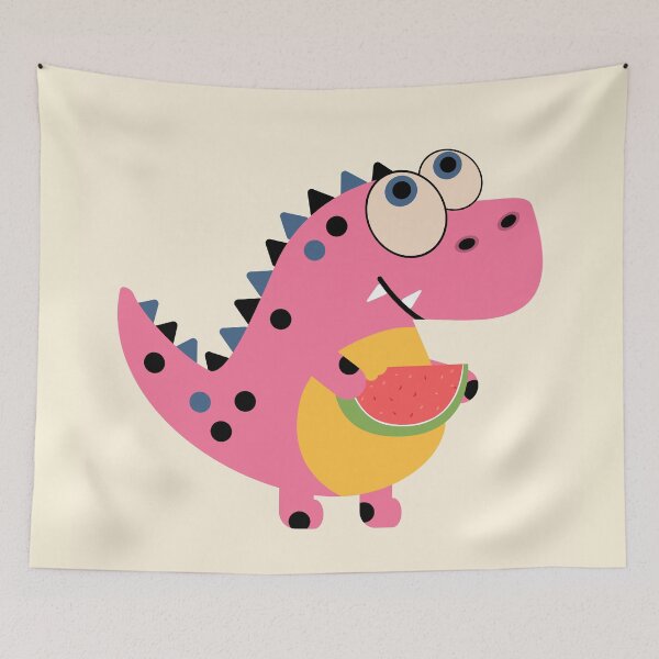Item preview, Ilustración de un dinosaurio sosteniendo una sandía designed and sold by AlginaPugachova.
