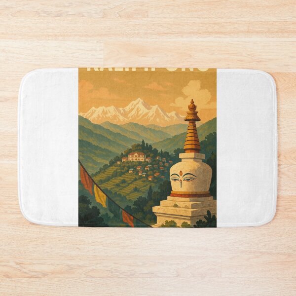 Item preview, Kalimpong Stupa and Himalayan View with Prayer Flags designed and sold by Aryabek.