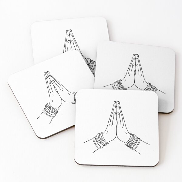 Item preview, Namaste gesture with wrists decorated with beaded bracelets designed and sold by rasagamastore.