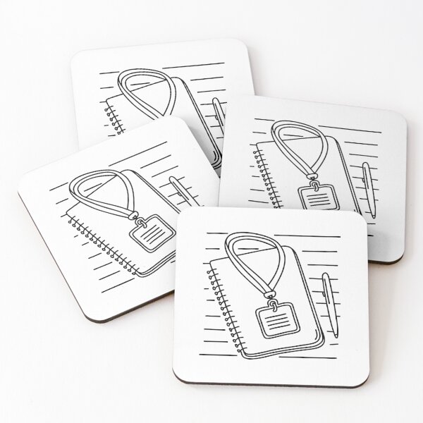 Item preview, Name tag on a lanyard resting on a desk beside a notebook designed and sold by rasagamastore.