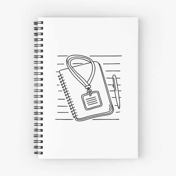 Item preview, Name tag on a lanyard resting on a desk beside a notebook designed and sold by rasagamastore.