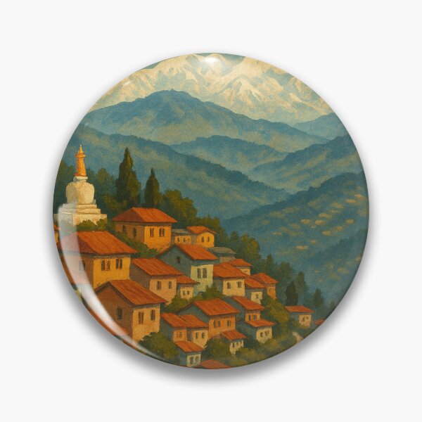 Item preview, Kalimpong Hills and Himalayan View with Prayer Flags designed and sold by Aryabek.