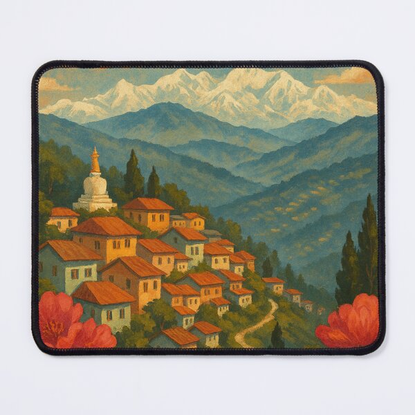 Item preview, Kalimpong Hills and Himalayan View with Prayer Flags designed and sold by Aryabek.